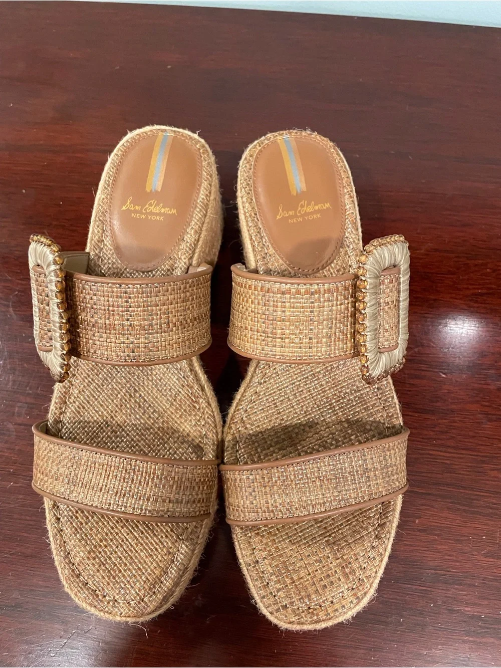 Woven Espadrille Platform Slide Sandals - Tan—Sam Edelman